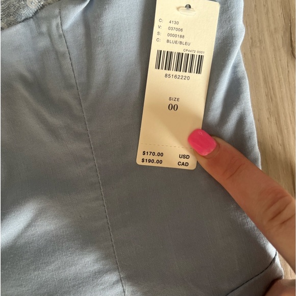 Anthropologie Strapless Slim Midi Dress Soft French Blue Size 00 - Picture 9 of 13